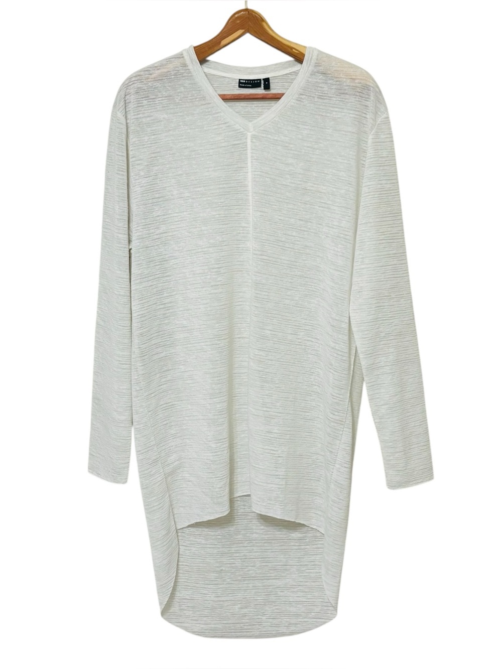 Asos Design Oversized Tunic Top Semi Sheer Ivory White Basics Womens Medium
